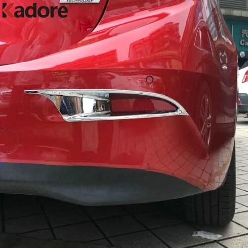 Car Styling For Mazda 3 M3 Axela 2017 2018 ABS Chrome Rear Fog Light Lamp Cover Trim Rear fog lamp cover Auto Accessories
