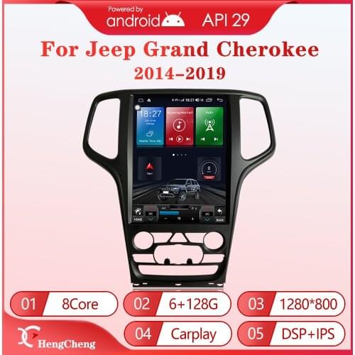 HengCheng For Jeep Grand Cherokee WK2 2014-2019 Car Multimedia Video Player GPS Navigation Radio 8Core 6+128G Android 10 12.1
