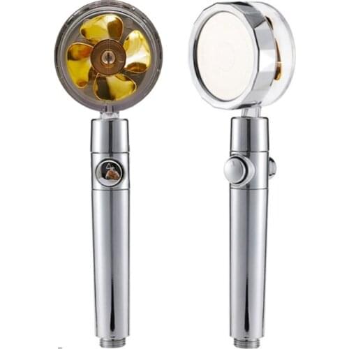 K1KA 360° Transparent Shower Head High Pressure Handheld Shower with Adjustable Water Flow Knob Universal Turbo Shower