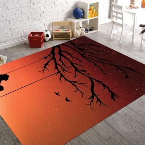Girl and Swing Patterned Carpet ,Non Slip Floor Carpet,Teens Carpet,Kids Carpet,Turkish Rug