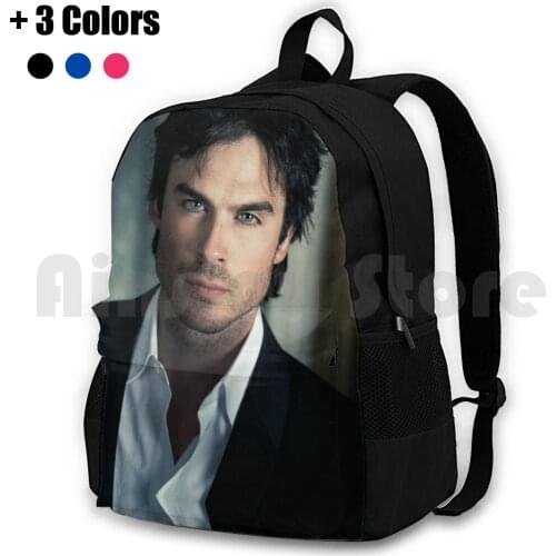 Handsome Ian Outdoor Hiking Backpack Waterproof Camping Travel Handsome Ian Damon Salvatore New Hot Music Cartoon Party Night