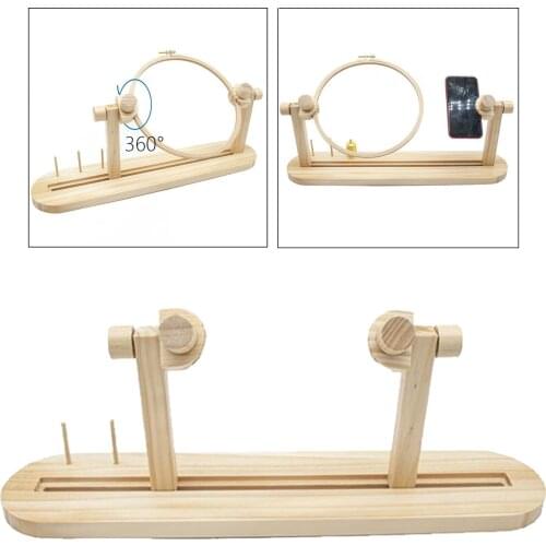 Sit-on Round Embroidery Lap Frame Stand Adjustable Embroidery Stand Holder Cross Stitch Tapestry - Adjustable Angle and Height