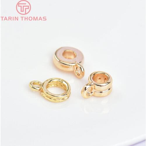 20PCS 5.5x8.5MM 24K Champagne Gold Color Plated Brass Charms Pendants Connector High Quality Diy Jewelry Accessories