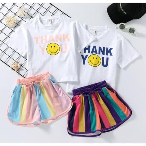 Girl Suits Girls Summer Clothes Kids Fashion Thin Short Sleeve + Shorts Two Piece Suit Baby Casual T-shirt and Pants