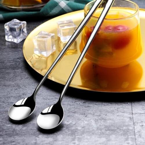 Coffee Stirring Spoon Teaspoon Tableware Portable Lightweight Healthy Long Handheld Stainless Steel Coffee Spoon for Kitchen