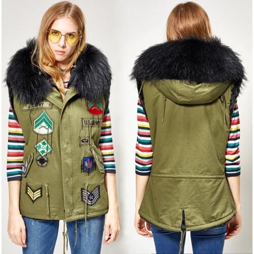 Maomaokong 2021 Winter Womens Parka Fur Coat Jacket Womens Parka Jacket Womens Sleeveless Vest Fox Fur Vest