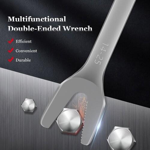 Multifunctional Double-Ended Wrench Open-End Wrench Spanner Open Jaw Wrench Serrated Wrench 7/32-1 Jagged Opening 6-25mm Size