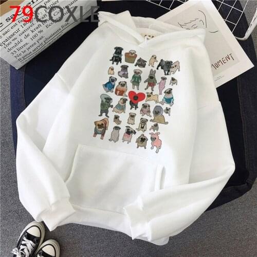 Pug Dog French Bulldog Pugs hoodies female printed y2k aesthetic graphic printed women hoody pullover printed