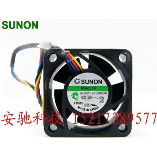 For Sunon 4020 MC40201V2-Q000-S99 4CM 12V 0.9W 4 wire cooling fan