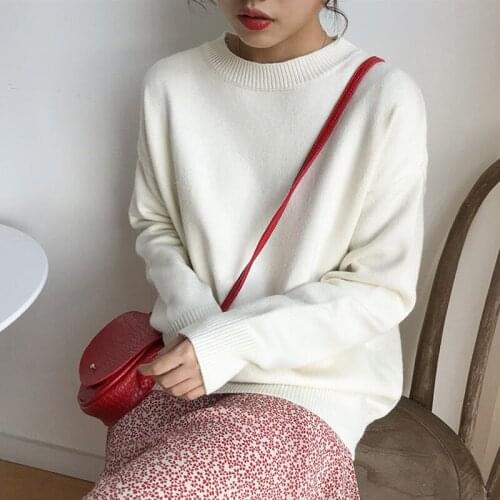 Casual Loose Long Sleeve Winter Sweater Basic O-neck Knitted Jumpers for Women Sweater Female Pullovers Streetwear Tops