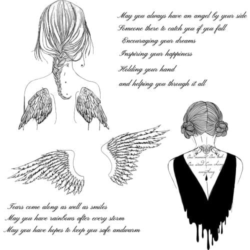 Angel girls Clear Stamps For DIY Scrapbooking/Card Making/Album Decorative Rubber Stamp Crafts