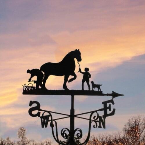 X7AB Stainless Steel Spray Paint Gardening Garden Direction Sign Weather Vane Retro Farm Scene Garden Stake Weathervane Tools