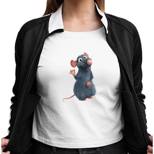 Disney Ratatouille Tshirt Kawaii Remy Greet Printed Exquisite T Shirts Sweat Streetwea Womens T-shirt Trend oversize T-shirt