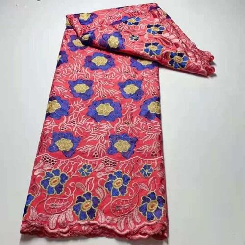 5 yard Swiss lace fabric latest Dry lace embroidery African 100% cotton fabrics Swiss voile lace popular Dubai style