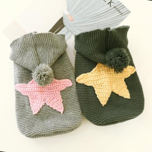 Pet Dog Fashion Five-Pointed Star Pattern Knited Sweater Autumn Winter Hoodies Clothes For Small Dogs DC750