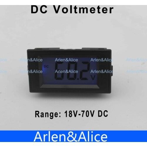 LCD Digital Panel Voltmeter DC 18-70V Blue backlingt DC Monitor voltage meter