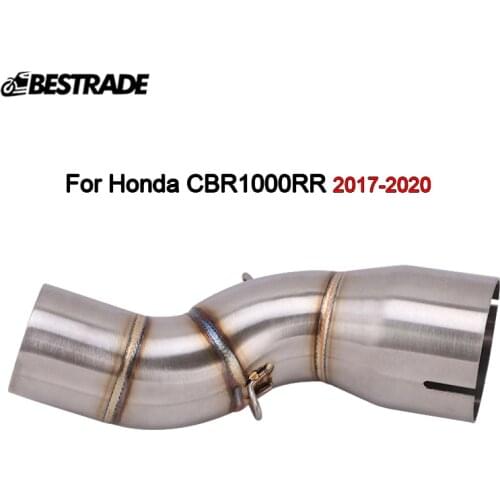 Motorcycle Exhaust Middle Link Pipe Mid Connector Section Tube for Honda CBR1000RR 2017-2020 Stainless Steel Slip 51mm Muffler