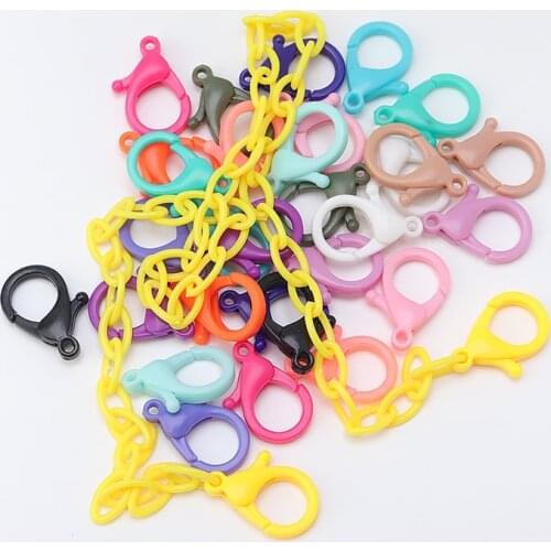 Xinyao 10Pcs/lot Lobster Clasp Plastic Length 25mm Width 15mm Necklace Pet Necklace Accessory Link Clasp Connector For Chain Diy