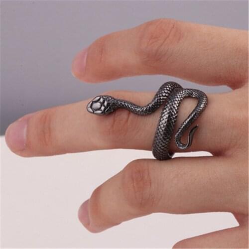 Japanese Style Retro Snake Ring Fashion Punk Men and Women Adjustable Ring Gothic Hip Hop Men Women Trend Street Party Jewelry