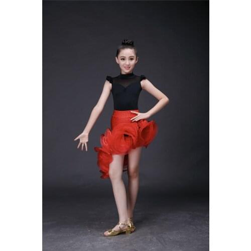 Latin Skirt Competition Performance Clothing Pengpeng Skirt Childrens Gong latin dance costume dance dress
