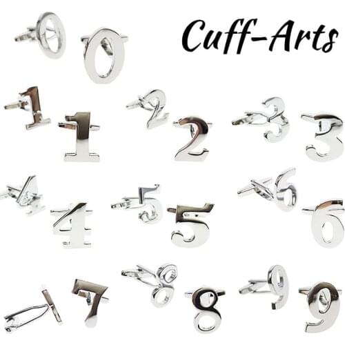 Cuffarts 0-9 Number Shirt Cuff Links Luxury Brass Cufflinks Wedding Gifts for Men Gemelos Les Boutons De Manchette PT005