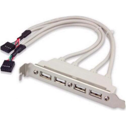 10pcs Computer Connector 4-hole USB Baffle Board Motherboard USB2.0 Expansion Cable Connector USB Four External Baffle Line