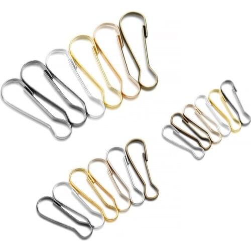 100Pcs/Lot Metal Snap Lanyard Clip Hook Gourd Buckle Connector for DIY Keychain Camping Hanging Buckle Jewelry Making Supplies