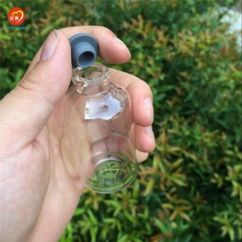 40*75*12.5mm 50ml Clear Glass Bottles with Rubber Cap Leakproof Jars Vials Eco-Friendly Containers Bottles 24pcs