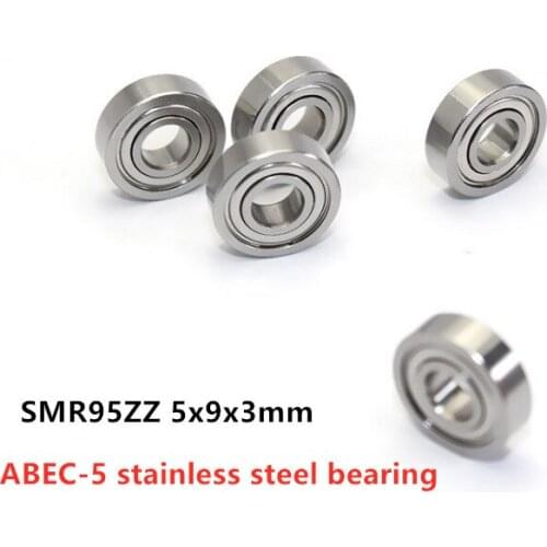 50pcs ABEC-5 SMR95ZZ 5x9x3 mm DDL-950ZZ stainless steel miniature ball bearing SMR95 -2Z 5*9*3mm model bearings