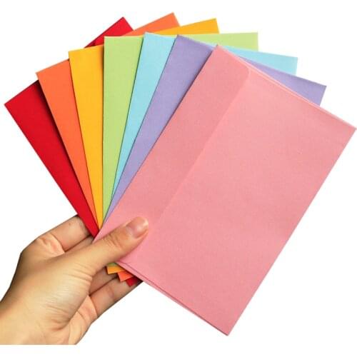 50pcs Colorful Paper Envelope Message Cards Gift Packaging Bag Kraft Paper Storage Bag Party Wedding Invitation Card Envelop Bag