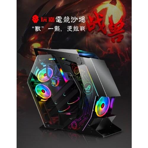 DIY Open Desktop Computer Case Tempered Glass Sides Transparent Gamer Gaming Computer Towers Support M-ATX/ ITX Motherboard