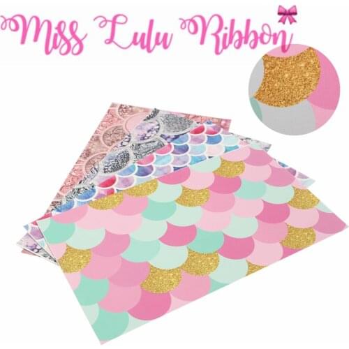 8x13inch (20x34cm) Colorful Scale Series Digital Print Vinyl Ribbon Freedom Cut Piece 60pcs/pack Rainbow DIY Bowknots Custom