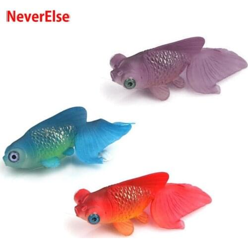 Aquarium Artificial Floating Fish Fluorescent Small Clownfish/Rumble Fish/Goldfish + Suction Cup Fish Tank Decoration Ornaments