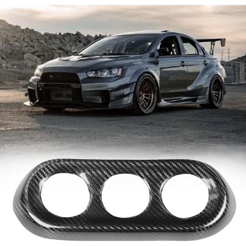 Car LHD RHD Carbon Fiber Console Dashboard Triple Gauge Pod Trim Cover for Mitsubishi Lancer M7 EVO 10 X 2008-2012