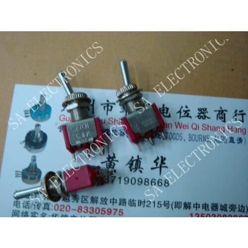 [BELLA]Used UK toggle switch C & K Power Switch 2A 250V.AC tripod--10PCS/LOT