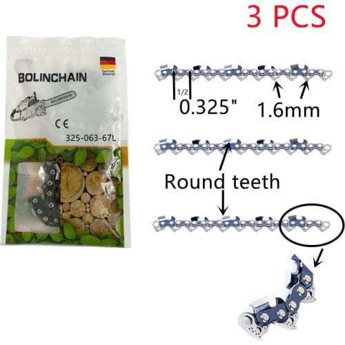 3 pcs of L67 0.325" 0.063" 1.6mm 67DL semi chisel chainsaw chain fit STIHL chainsaw 16" BOLINCHAIN