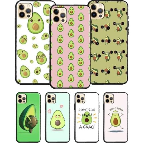 Cartoon Avocado For iPhone 12 Pro Max Mini 7 8 Plus Phone Case For iPhone 11 Pro Max XS XR X SE 2020 Cover