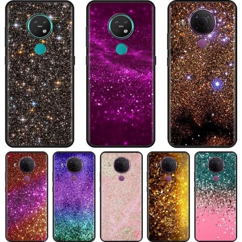 Gold Pink Glitter Print Cell Phone Case for Nokia G10 7.2 5.3 3.4 8.3 5G 5.4 X10 2.3 2.4 C20 4.2 1.4 3.2 2.2 1.3 Cover Cases