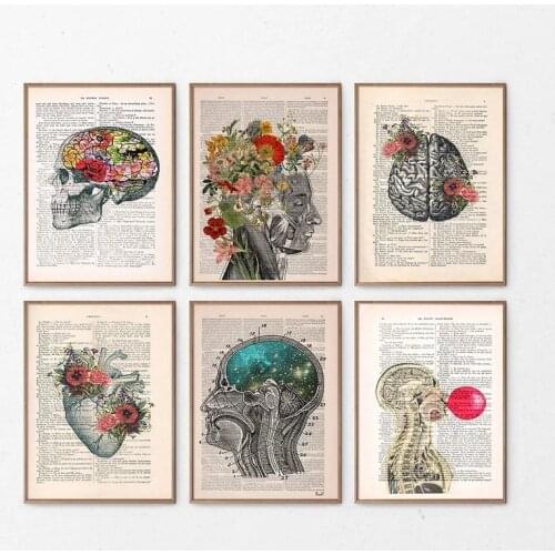 Human Heart Brain Lung Organ Art Wall Canvas Painting Nordic Posters and Prints for Wall Picture Decoration In Doctors Office
