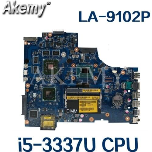 CN-0C2GJ2 0C2GJ2 C2GJ2 For DELL INSPIRON 3721 5721 laptop motherboard VAW11 LA-9102P REV:1.0(A00) I5-3337U mainboard