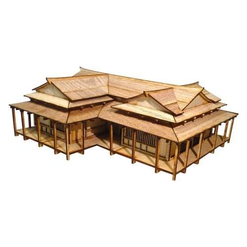 DIY Toys Geisha House Tablets Miniature Wooden Scene Model With 28mm Ratio Of 1:56 For Japanese Warring States Size 31*26*12cm