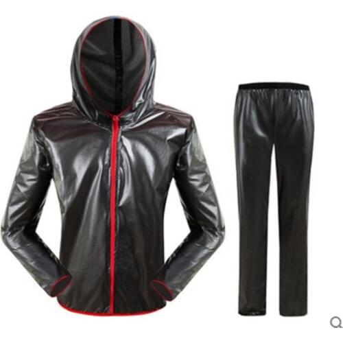 Riding Raincoat Trench Coat Mens And Womens-Mountain Bike Two-Piece Poncho "Rain-proof Pants Set Female Sports Outdoor Jogging