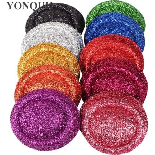 16 CM Size Pillbox Fascinator Base Blingbling Party Wedding Headwear Sequin Mini Top Hats DIY Millinery Hair Accessory