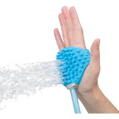 Pet Bathing Tool – Sprayer and Scrubber in One – Compatible with Indoor Shower or Outdoor Garden Hose – for Dog and Cat Grooming