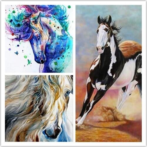 Oil Painting By Numbers Animal Horse Picture Kits By Hand DIY Art Paint By Number On Canvas Home Decor Digital Painting Sale