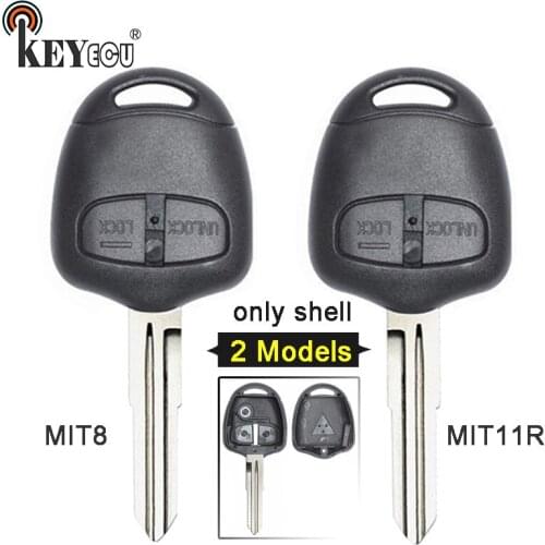 KEYECU 10x for Mitsubishi Lancer Pajero Triton Evolution Outlander Grandis 2 Button Remote Key Shell Case Blank Fob MIT8/ MIT11R