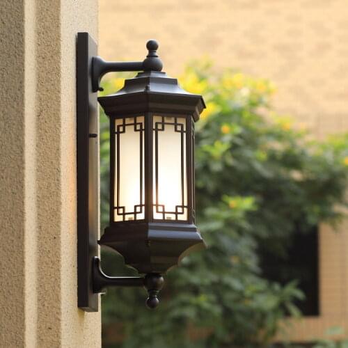 Chinese retro waterproof wall lamp balcony courtyard gate corridor exterior wall lamp outdoor landscape lighting