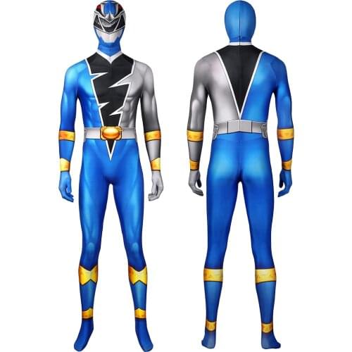 Kishryu Sentai Ryusoulger Cosplay Costume Blue Dino Ranger Melto Bodysuit Halloween Masquerade Cool Print Zentai Jumpsuit