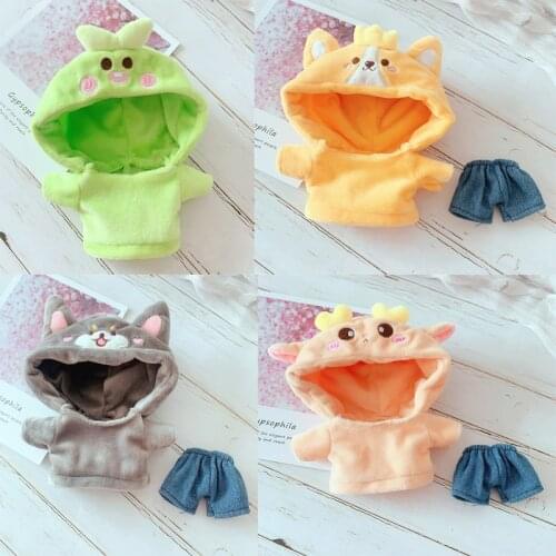20CM Star Doll Cute Rabbit Shiba Inu Hoodie Dress Trousers Aidou Accessories For EXO Wangyibo Gongjun Doll Accessories