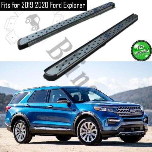 2Pcs left right Aluminium side step fits for F ord Explorer 2019 2020 running board Nerf bar pedal protector stairs platform